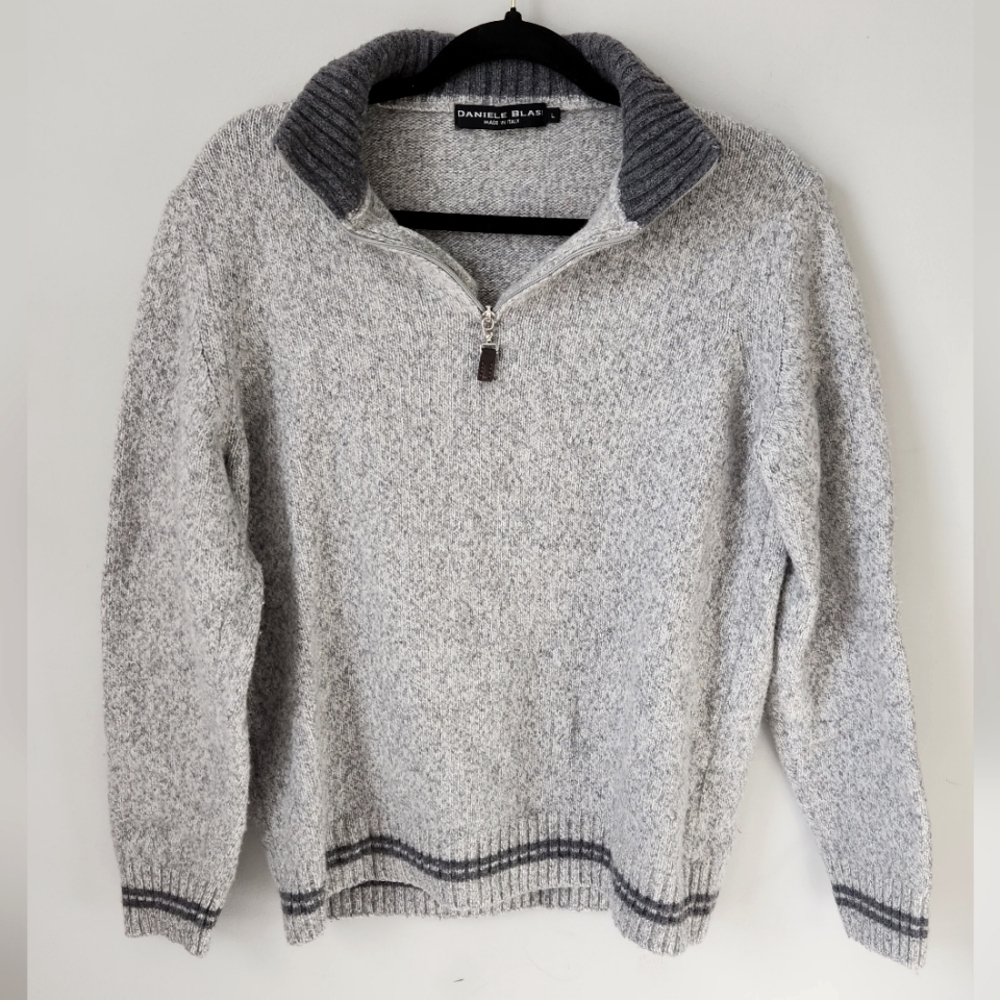 Daniele Blasi Wool quarter zip mens Large
